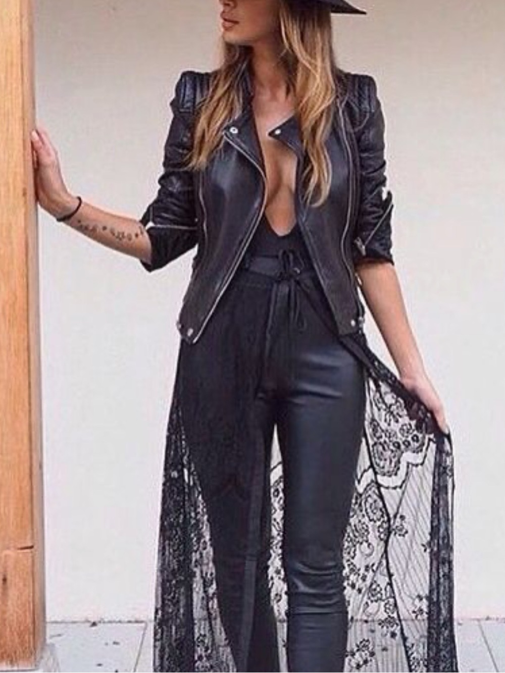Black Lace Joy Vest Large